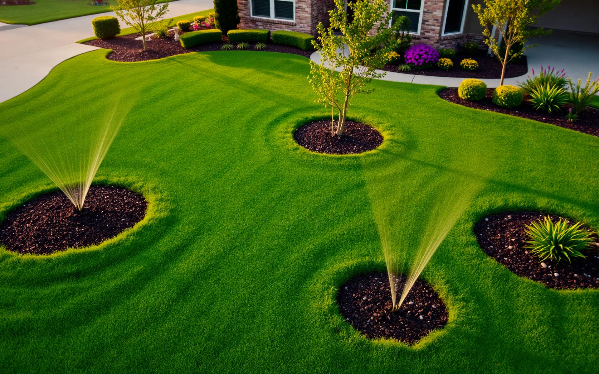 property maintenance in Edmond OK — well kept lawn with irrigation and landscaping